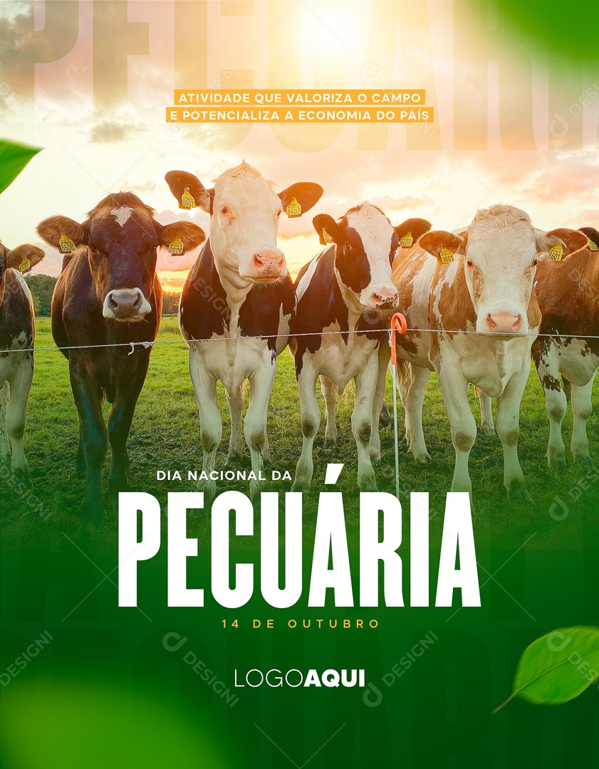 Dia Nacional Da Pecuária 14 De Outubro Social Media PSD Editável