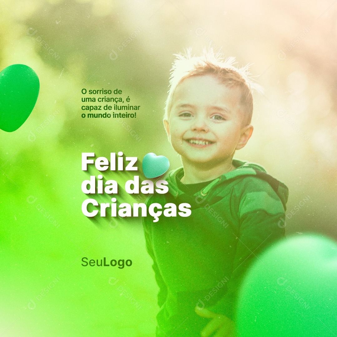 O Sorriso de Uma Criança é Capaz de Iluminar o Mundo Inteiro Feliz Dia das Crianças Social Media PSD Editável