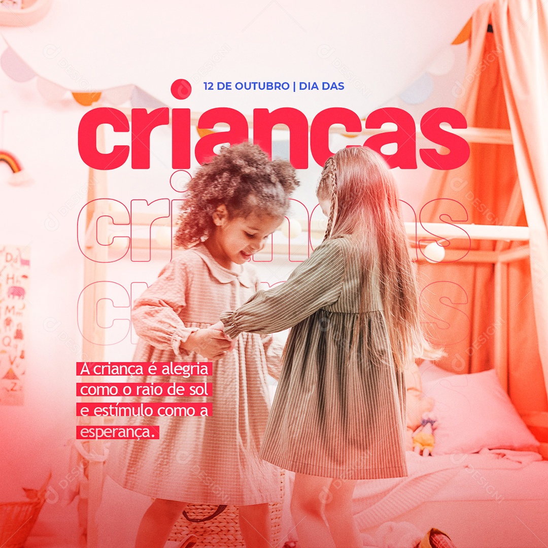 A Criança é Alegria Como Raio de Sol Dia das Crianças Social Media PSD Editável
