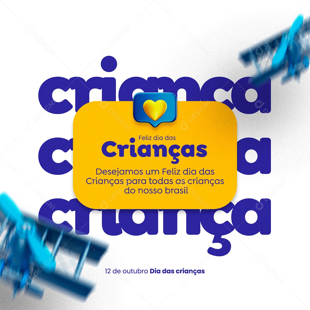 Desejamos Um Feliz Dia das Crianças Para Todas As Crianças do Brasil Social Media PSD Editável