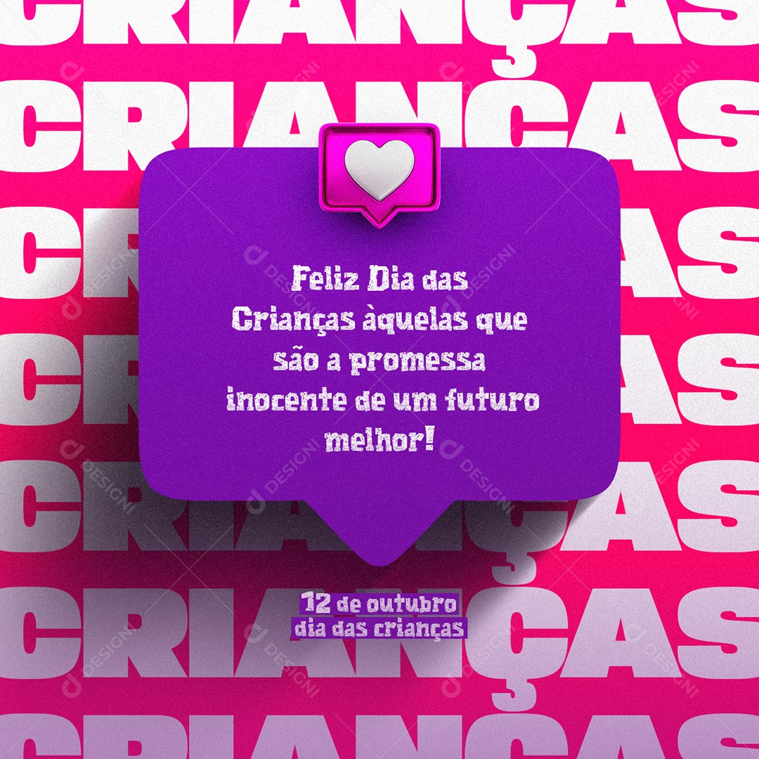 Feliz Dia das Crianças Àquelas Que São a Promessa Inocente de Um Futuro Social Media PSD Editável