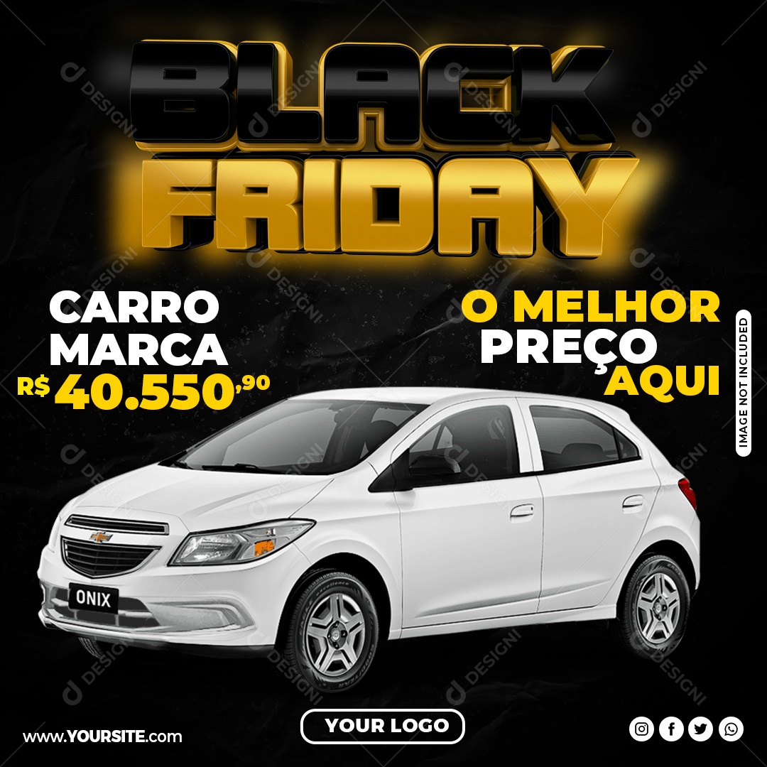 Social Media Black Friday Concessionária Carro Marca PSD Editável