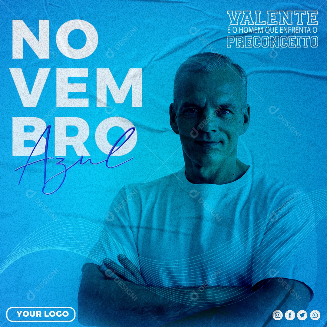 Social Media Novembro Azul Mês De Prevenção Do Câncer De Próstata PSD Editável