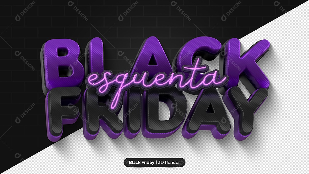 Textos 3D Para Composição Black Esquenta Friday PSD