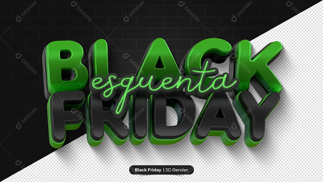 Textos 3D Para Composição Black Esquenta Friday PSD