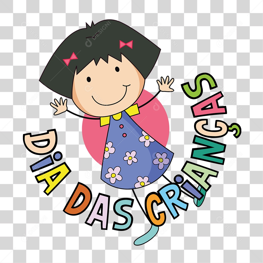 Lettering Dia Das Crianças EPS + PNG