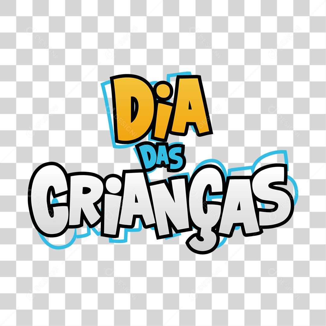 Lettering Dia Das Crianças EPS + PNG