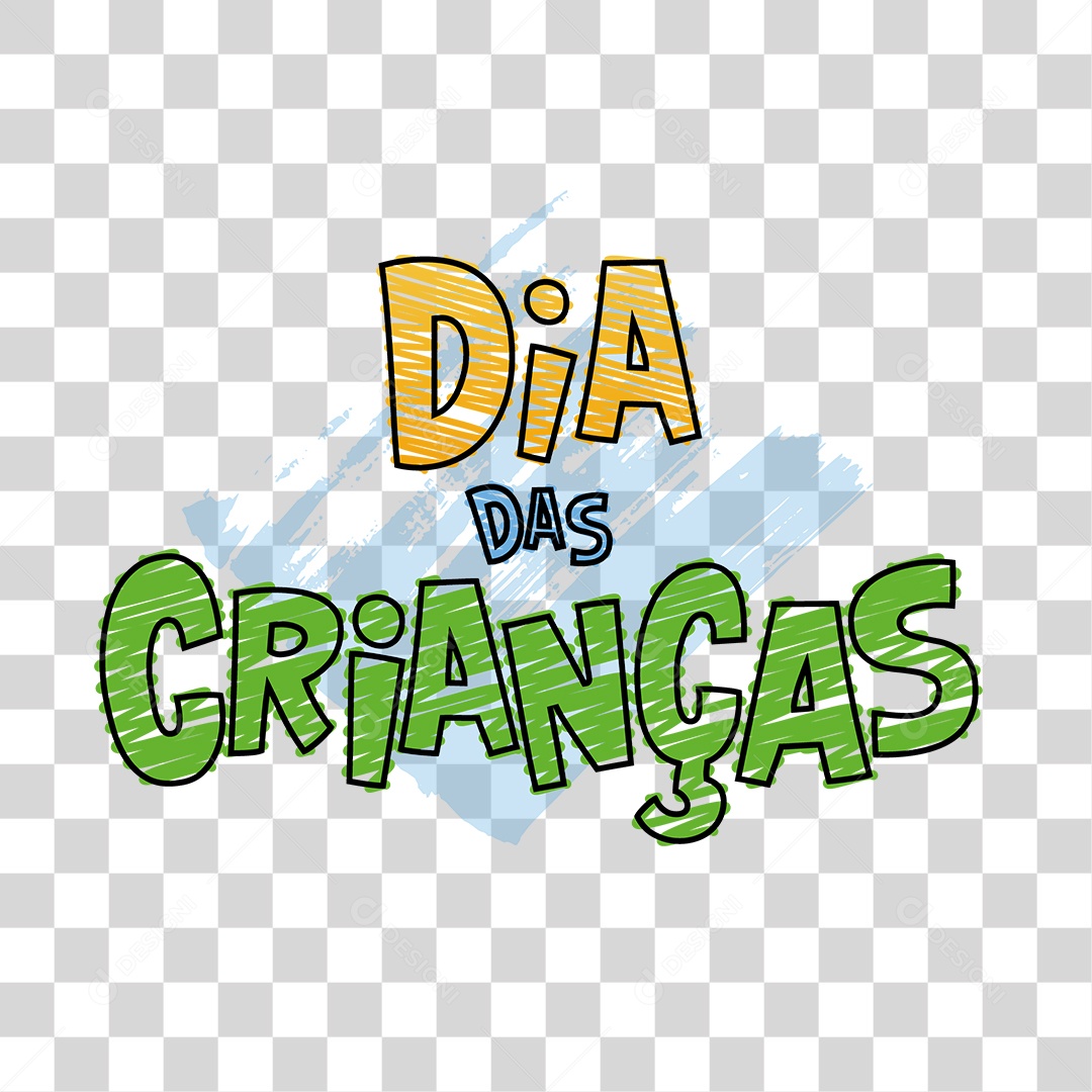 Lettering Dia Das Crianças EPS + PNG