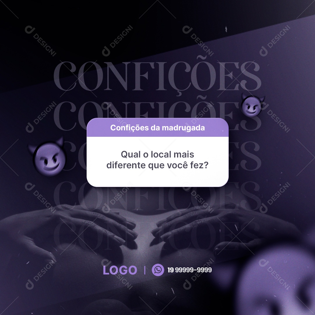 Social Media Sex Shop Confições de Madrugada PSD Editável