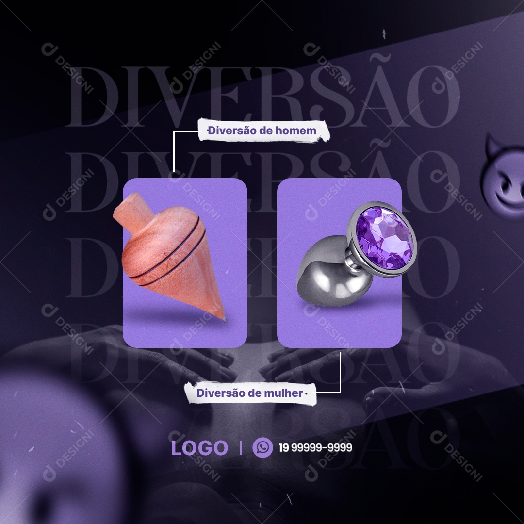 Social Media Sex Shop Diversão Brinquedos PSD Editável