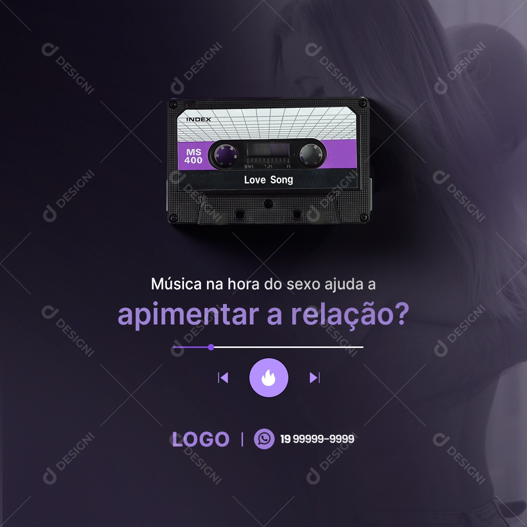 Social Media Sex Shop Música na Hora PSD Editável