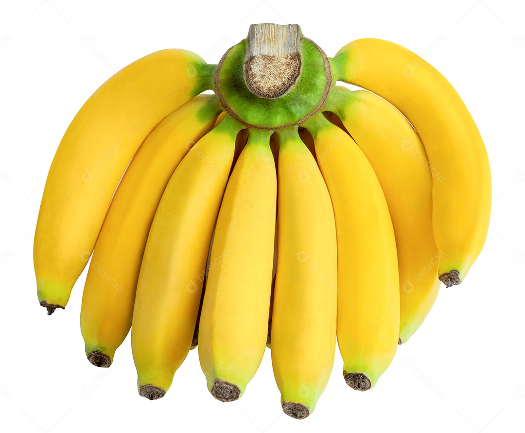 Banana isolada no fundo branco. com parte de recorte.