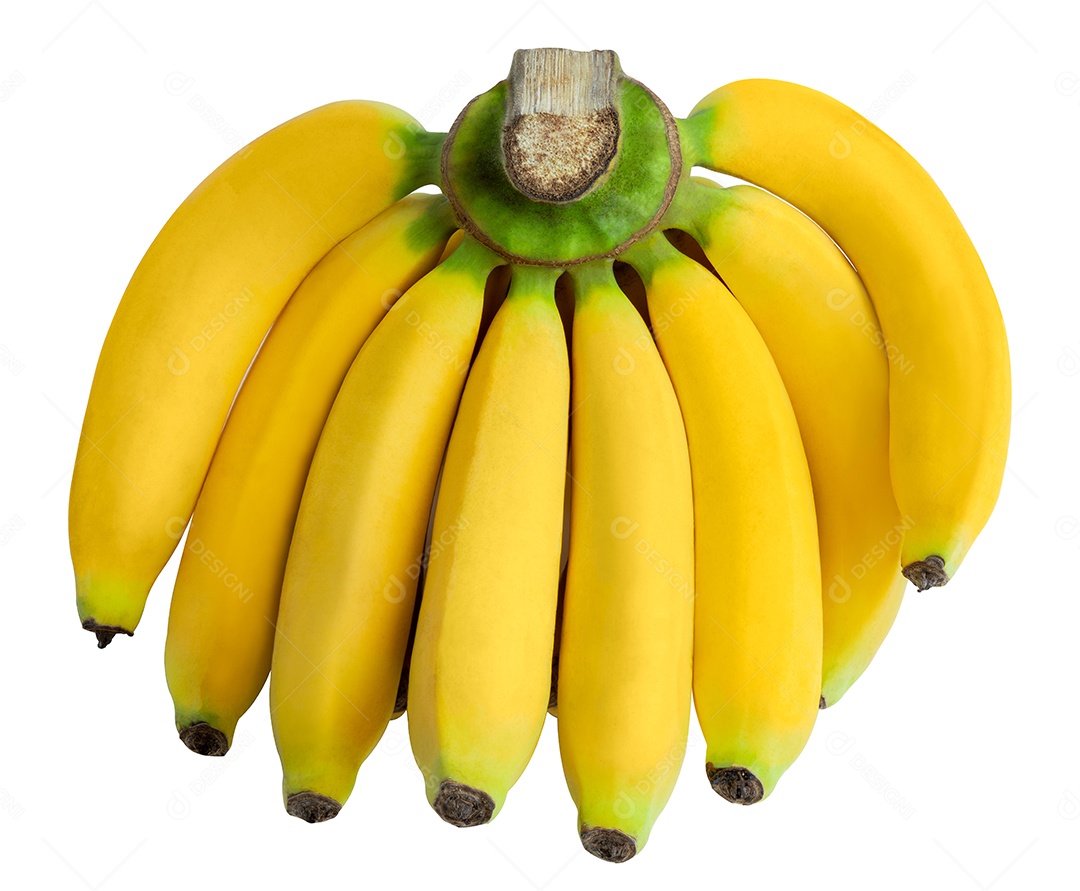 Banana isolada no fundo branco. com parte de recorte.