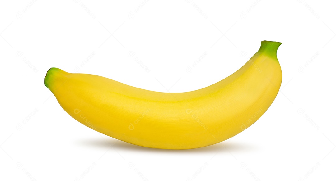 Banana isolada no fundo branco. com parte de recorte.