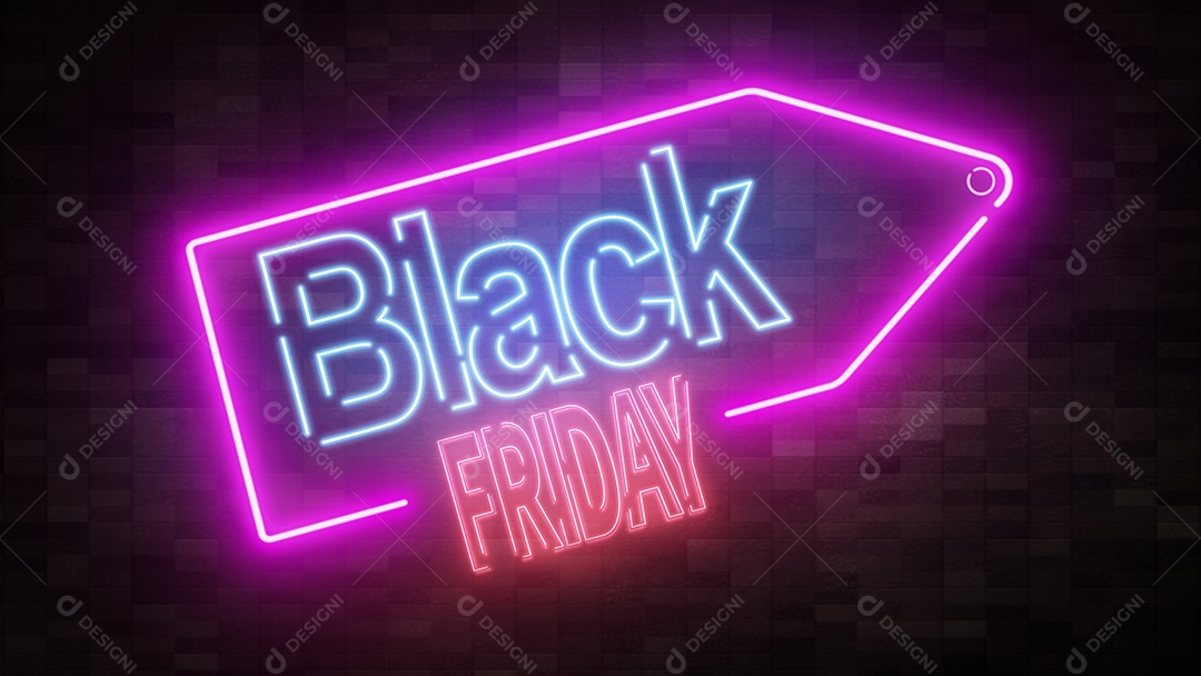 Web banner black friday neon light para venda e liberação, desconto de conceito e venda.