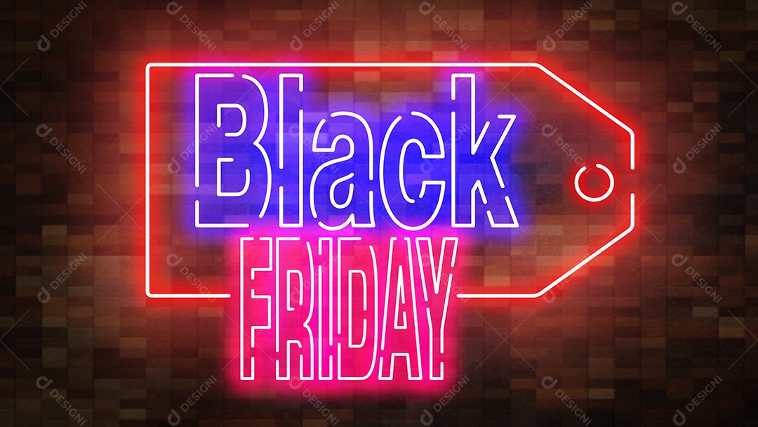 Web banner black friday neon light para venda e liberação, desconto de conceito e venda.