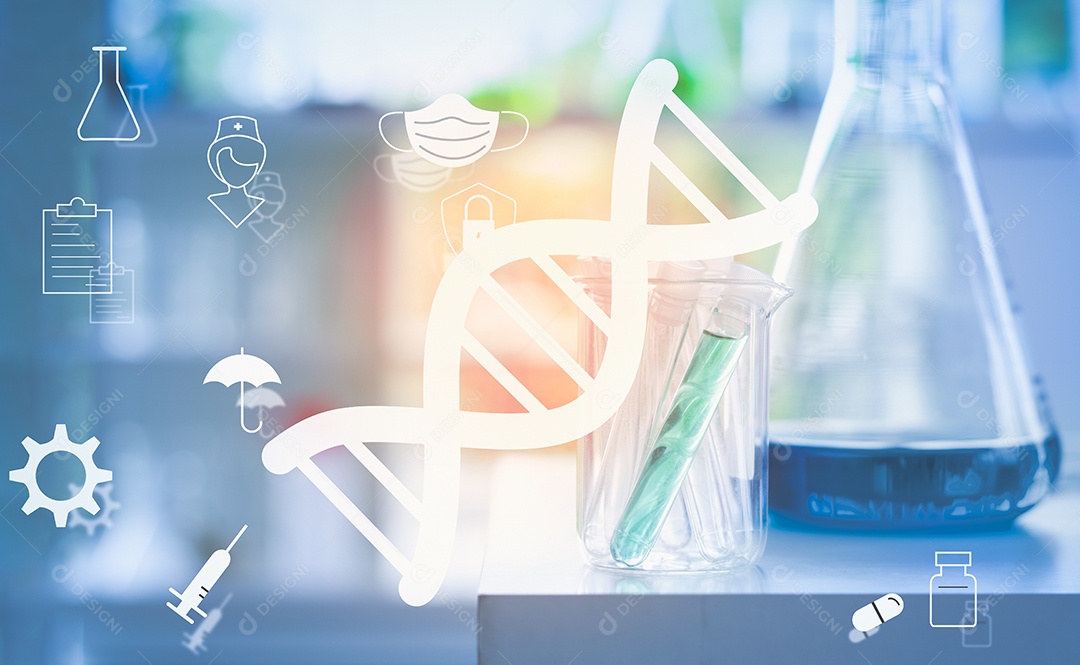 Cientista pesquisa vacina laboratório de vacinas CORONA.