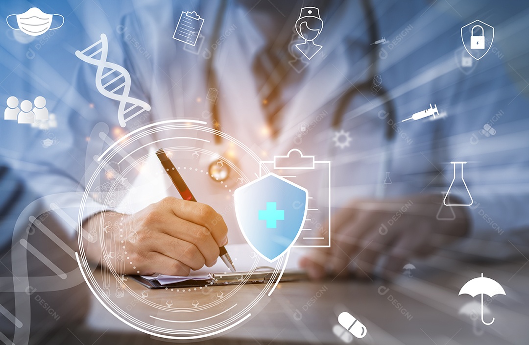 Médico explica e encoraja o paciente médico crítico.