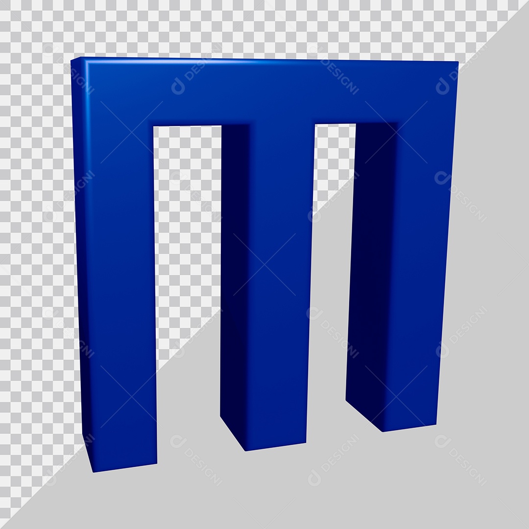 Elemento 3D Para Composição Letra M Azul PSD