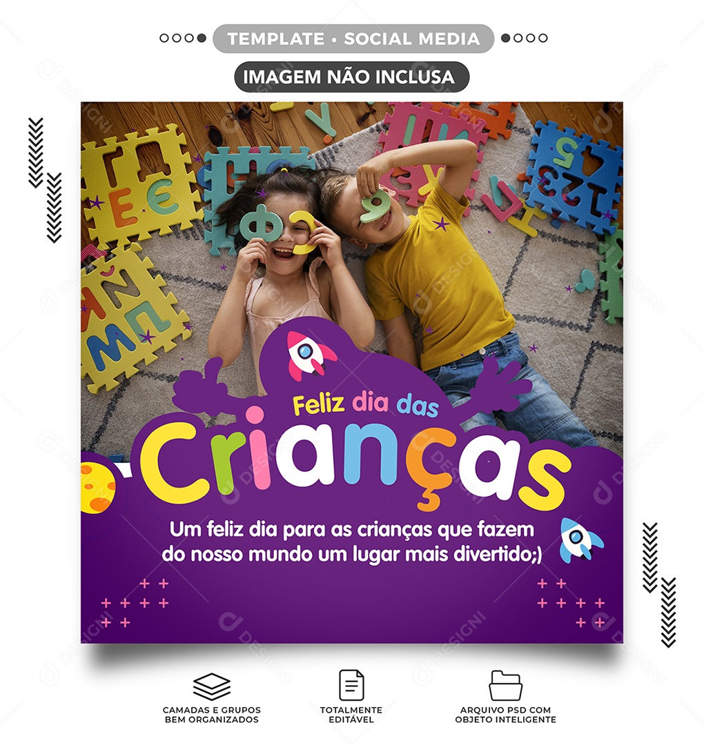Feliz Dia Das Crianças Data Comemorativa Social Media PSD Editável