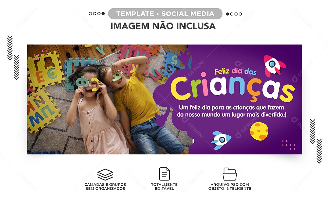 Feliz Dia Das Crianças Data Comemorativa Social Media PSD Editável