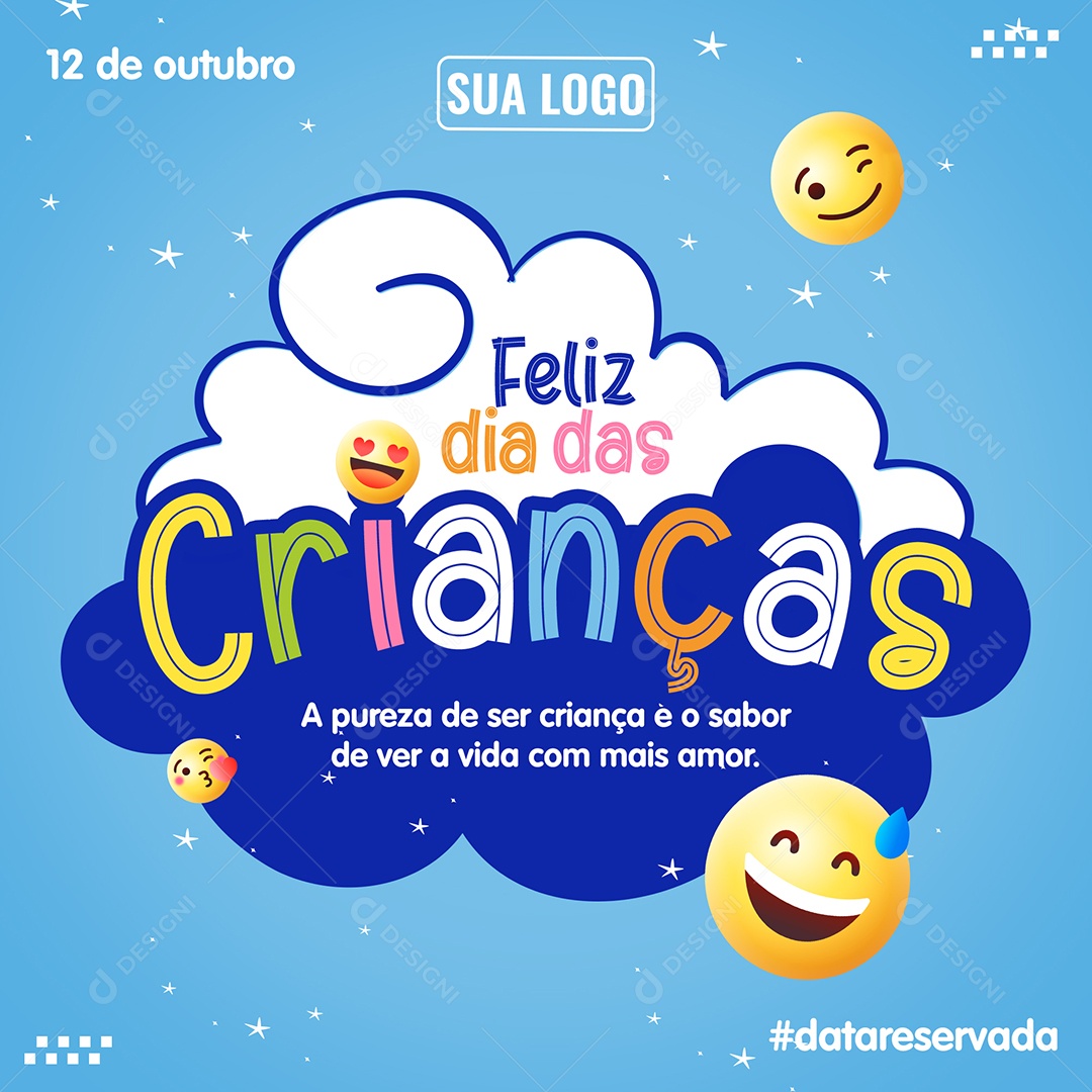 Feliz Dia Das Crianças Data Comemorativa Social Media PSD Editável