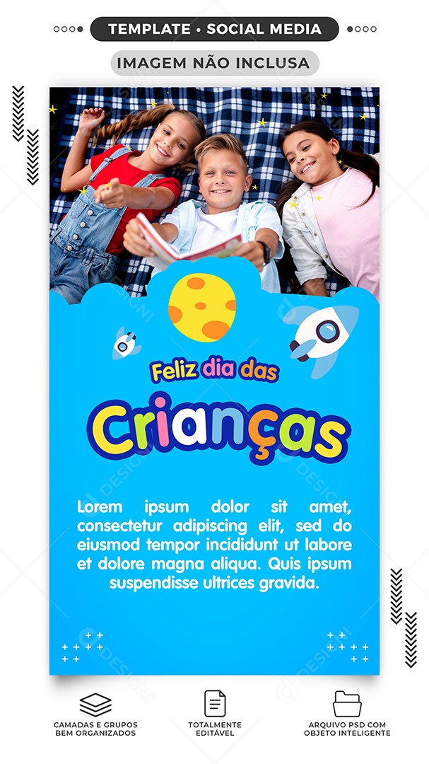 Feliz Dia Das Crianças Data Comemorativa Social Media PSD Editável