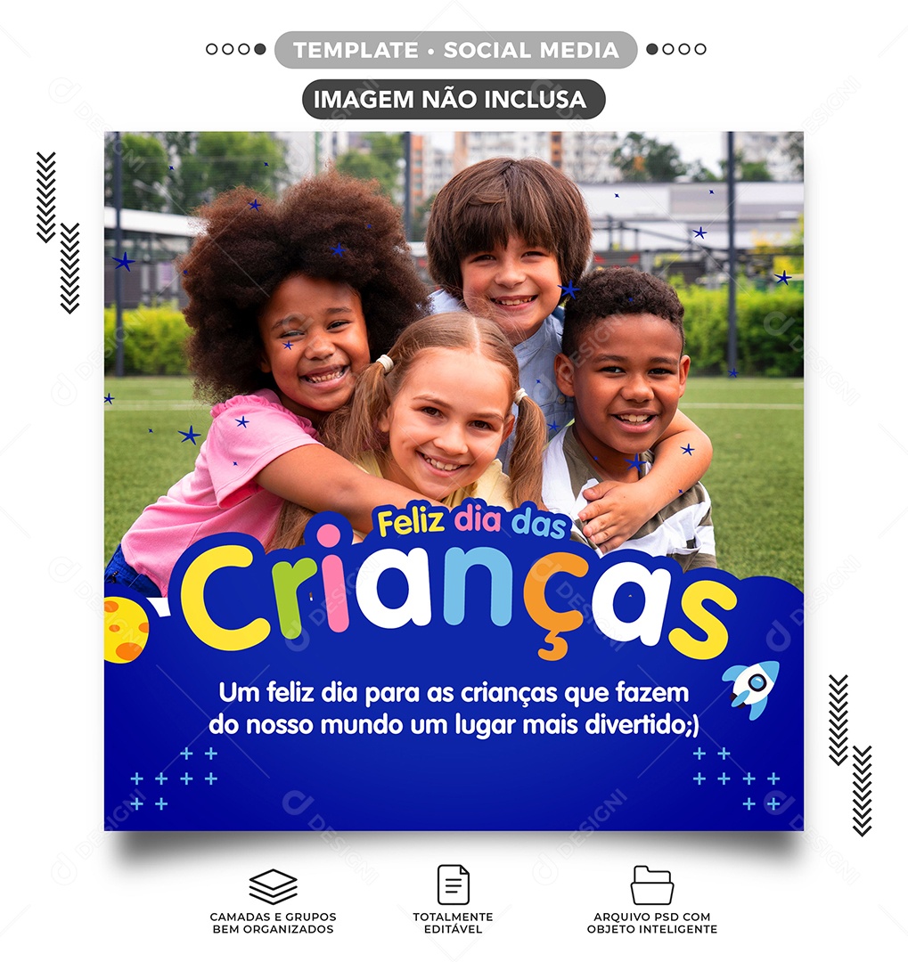 Feliz Dia Das Crianças Data Comemorativa Social Media PSD Editável