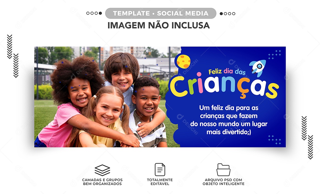 Feliz Dia Das Crianças Data Comemorativa Social Media PSD Editável
