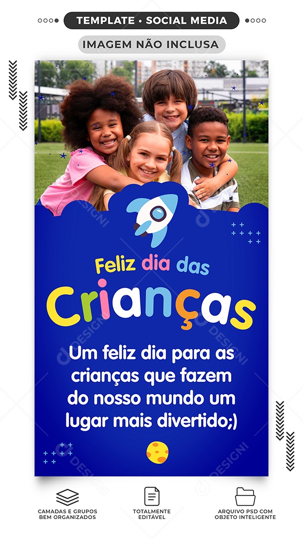 Feliz Dia Das Crianças Data Comemorativa Social Media PSD Editável