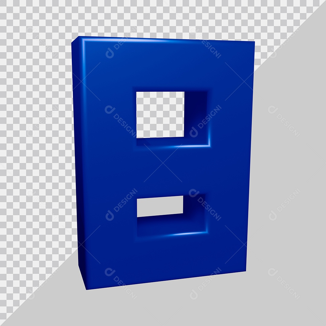 Elemento 3D Para Composição Número 8 Azul PSD