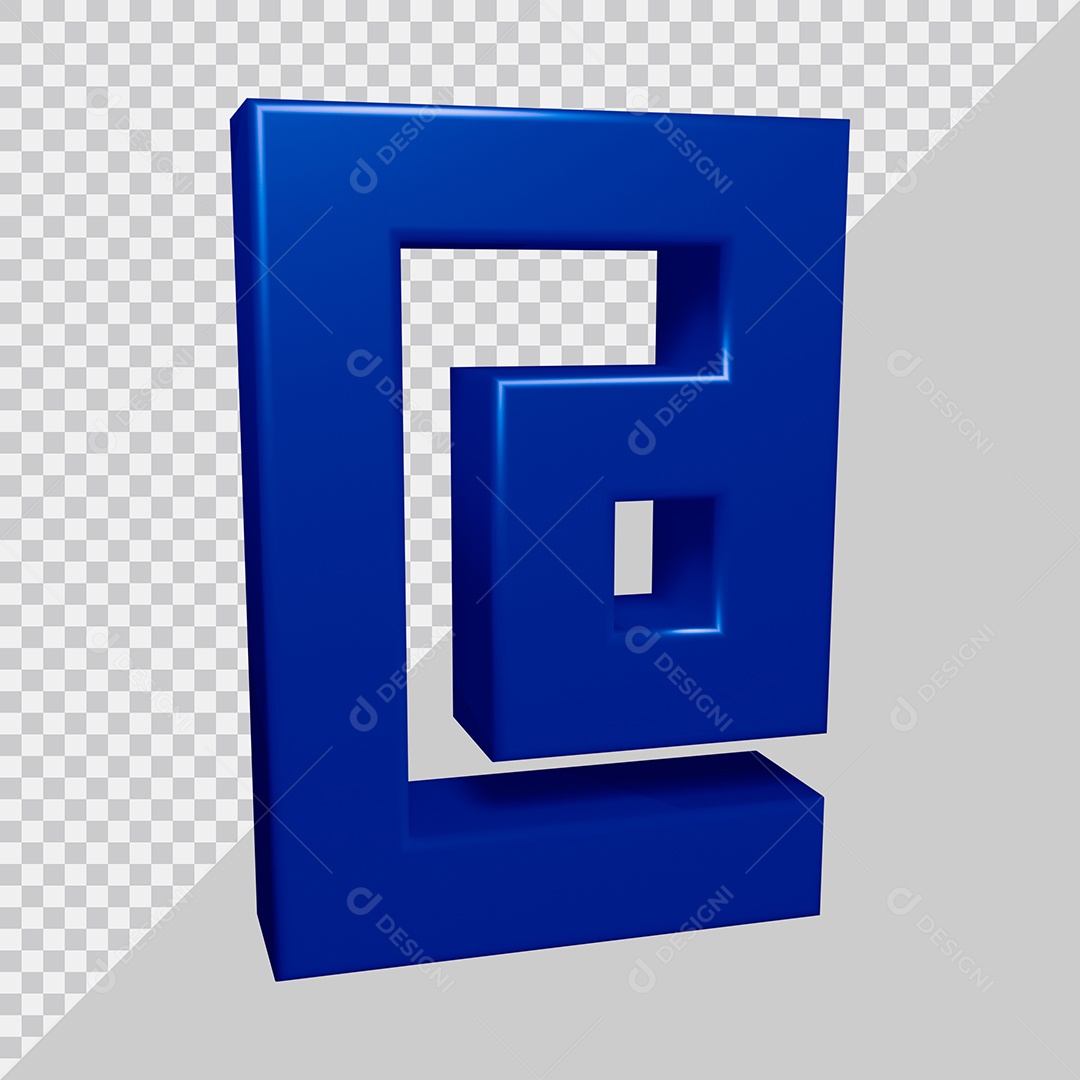 Elemento 3D Para Composição Símbolo Arroba Azul PSD