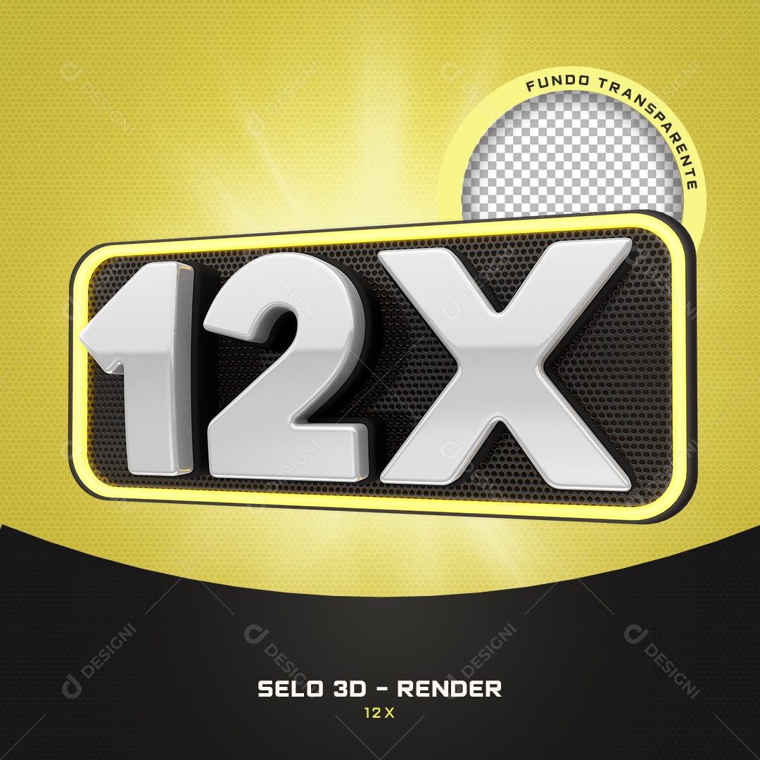 Elemento 3D 12X para Composição PSD