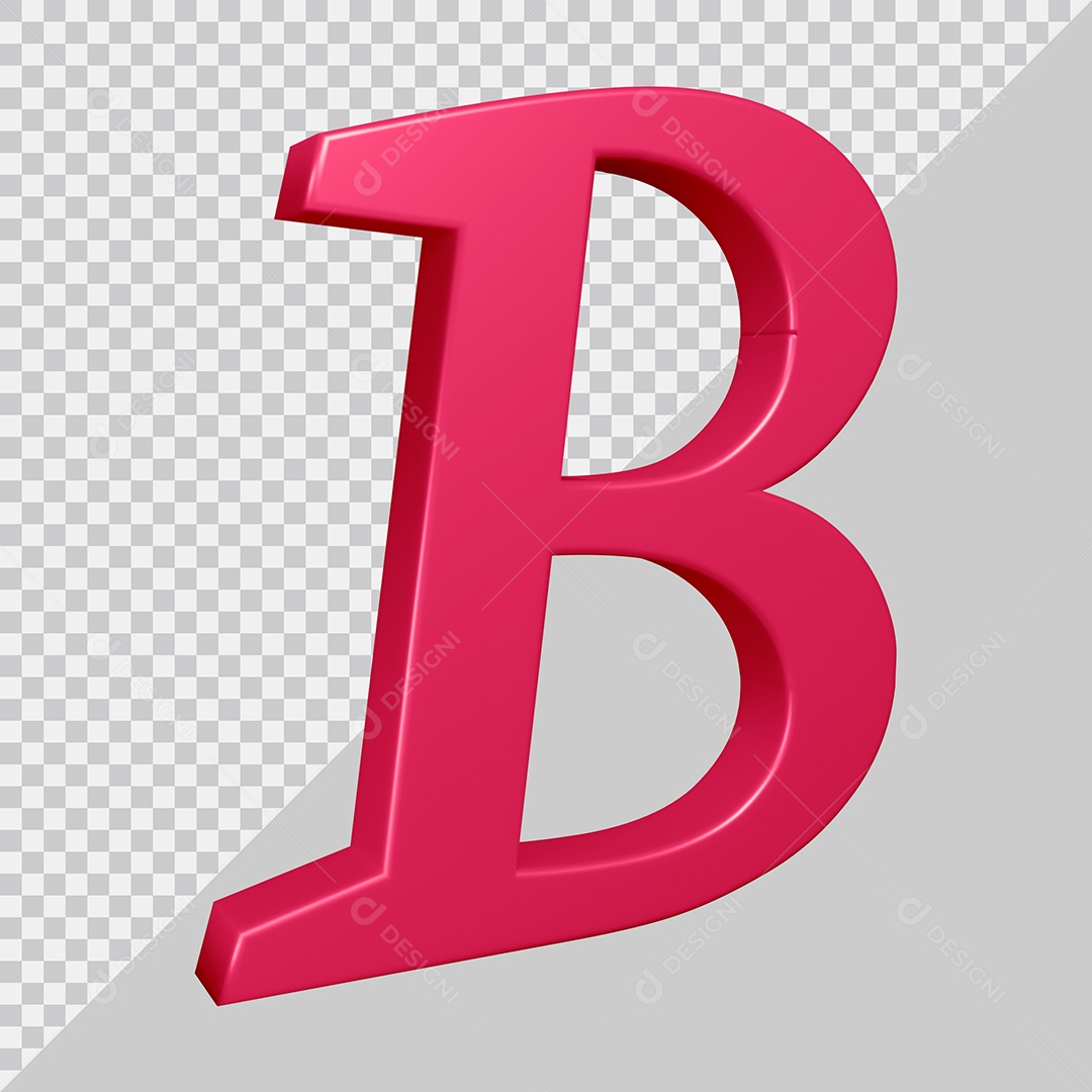 Elemento 3D Para Composição Letra B Rosa PSD