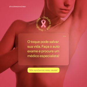 Um Toque Pode Salvar A Sua Vida Outubro Rosa Social Media PSD Editável