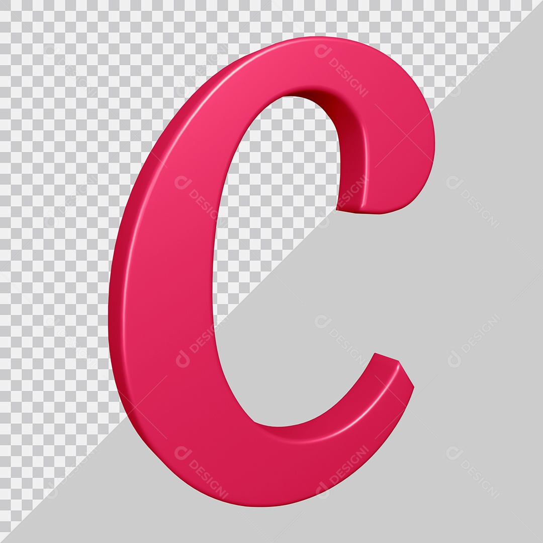 Elemento 3D Para Composição Letra C Rosa PSD