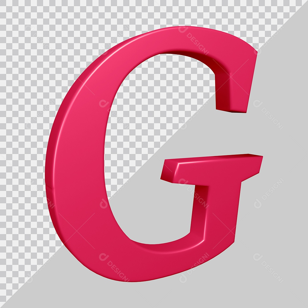 Elemento 3D Para Composição Letra G Rosa PSD