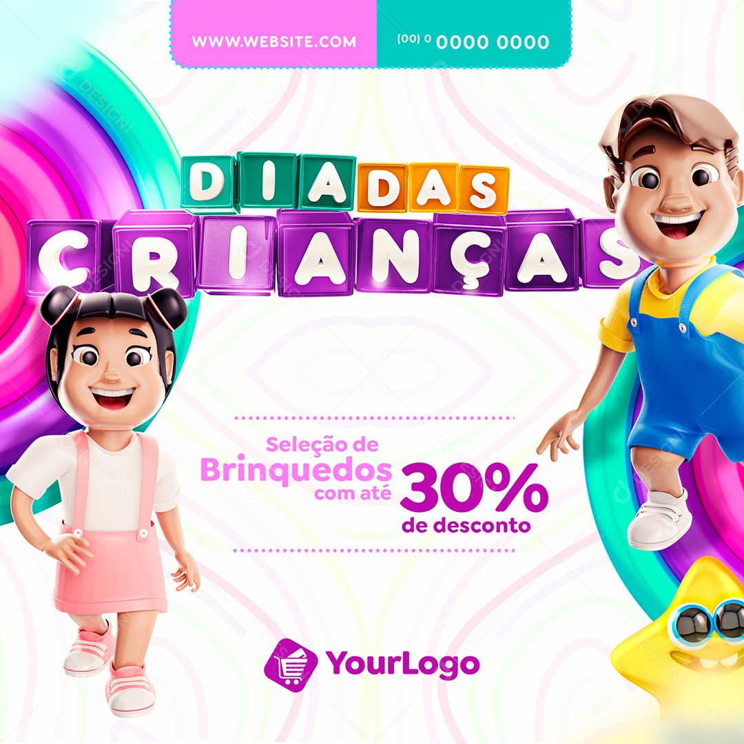 Seleção de brinquedos Com Até 30% de Desconto Lojas Social Media PSD Editável