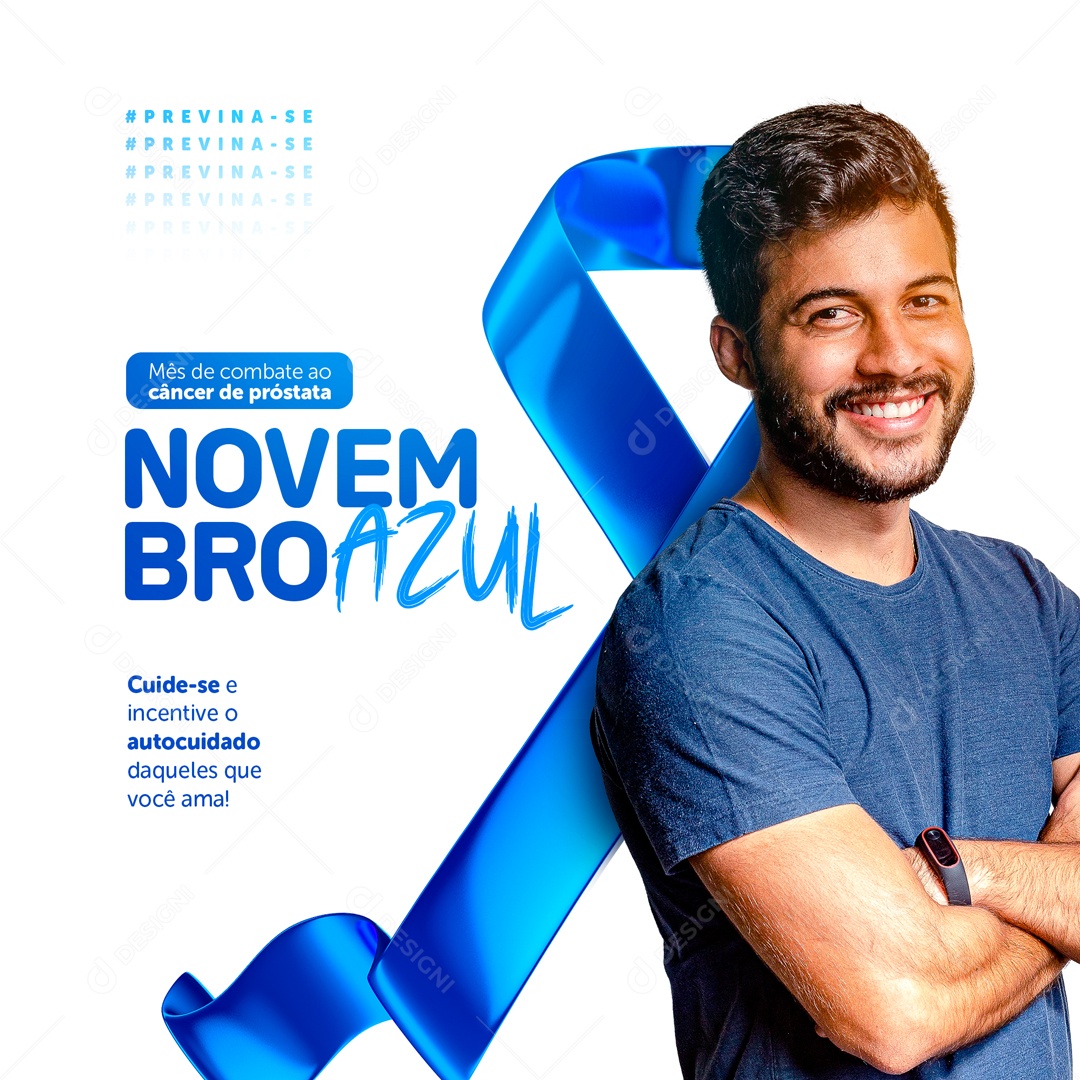 Novembro Azul Seja Homem Com Atitude Social Media PSD Editável