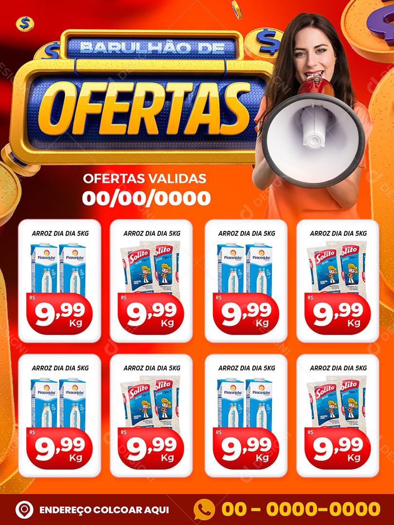 Encarte Barulhão De Ofertas Promoções Social Media PSD Editável