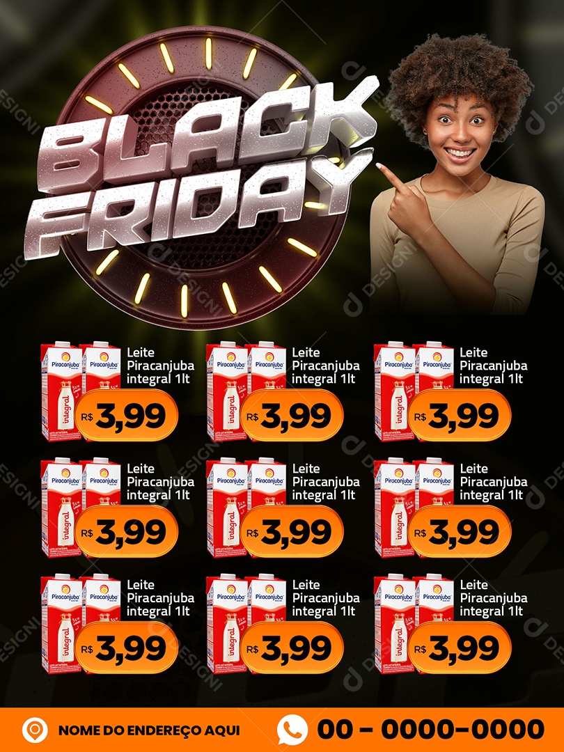 Encarte Black Friday Conferir Nossas Promoções Social Media PSD Editável