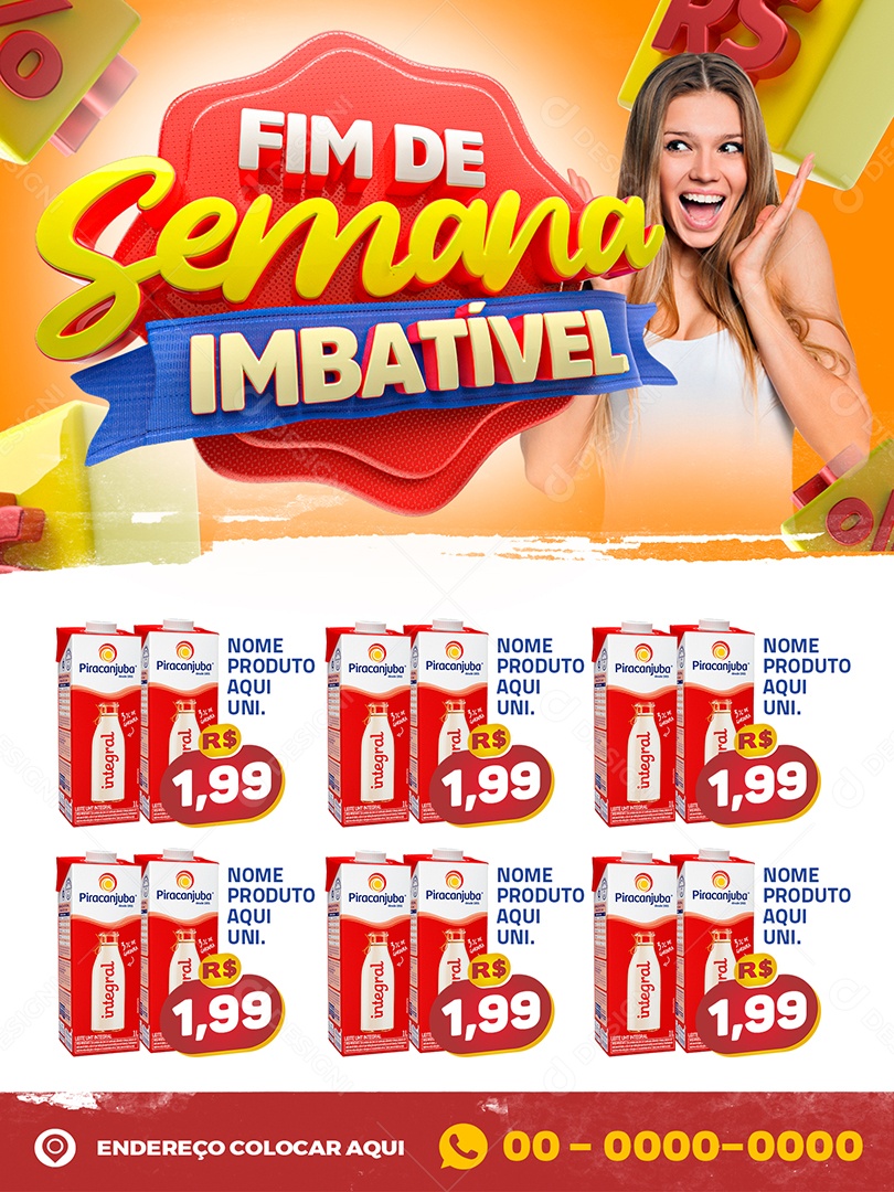 Encarte Fim De Semana Imbatível Conferir Nossas Promoções Social Media PSD Editável