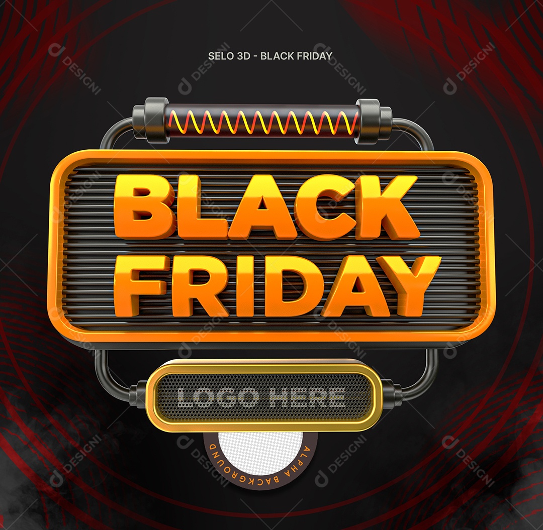 Selo 3D Para Composições Black Friday PSD