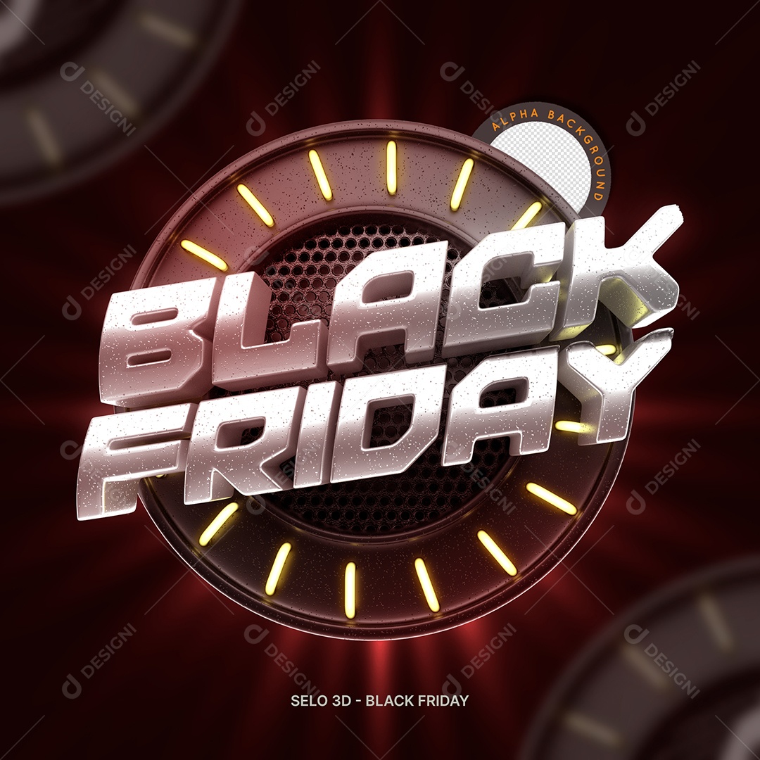 Selo 3D Para Composições Black Friday PSD