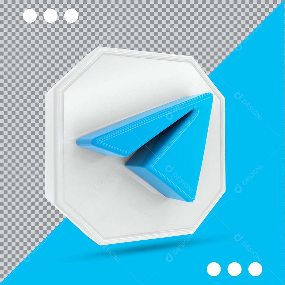 Telegram Elemento 3D Para Composição PSD
