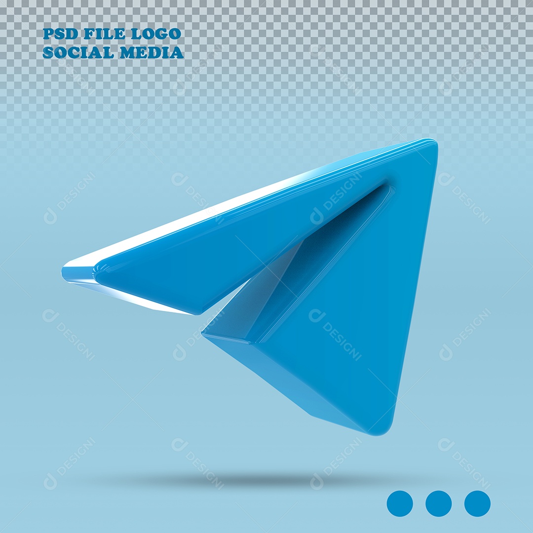 Telegram Ícone 3D Para Composição PSD
