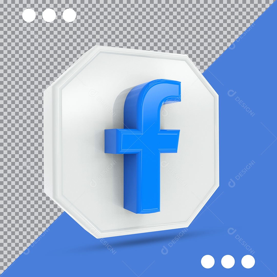 Facebook Elemento 3D Para Composição PSD