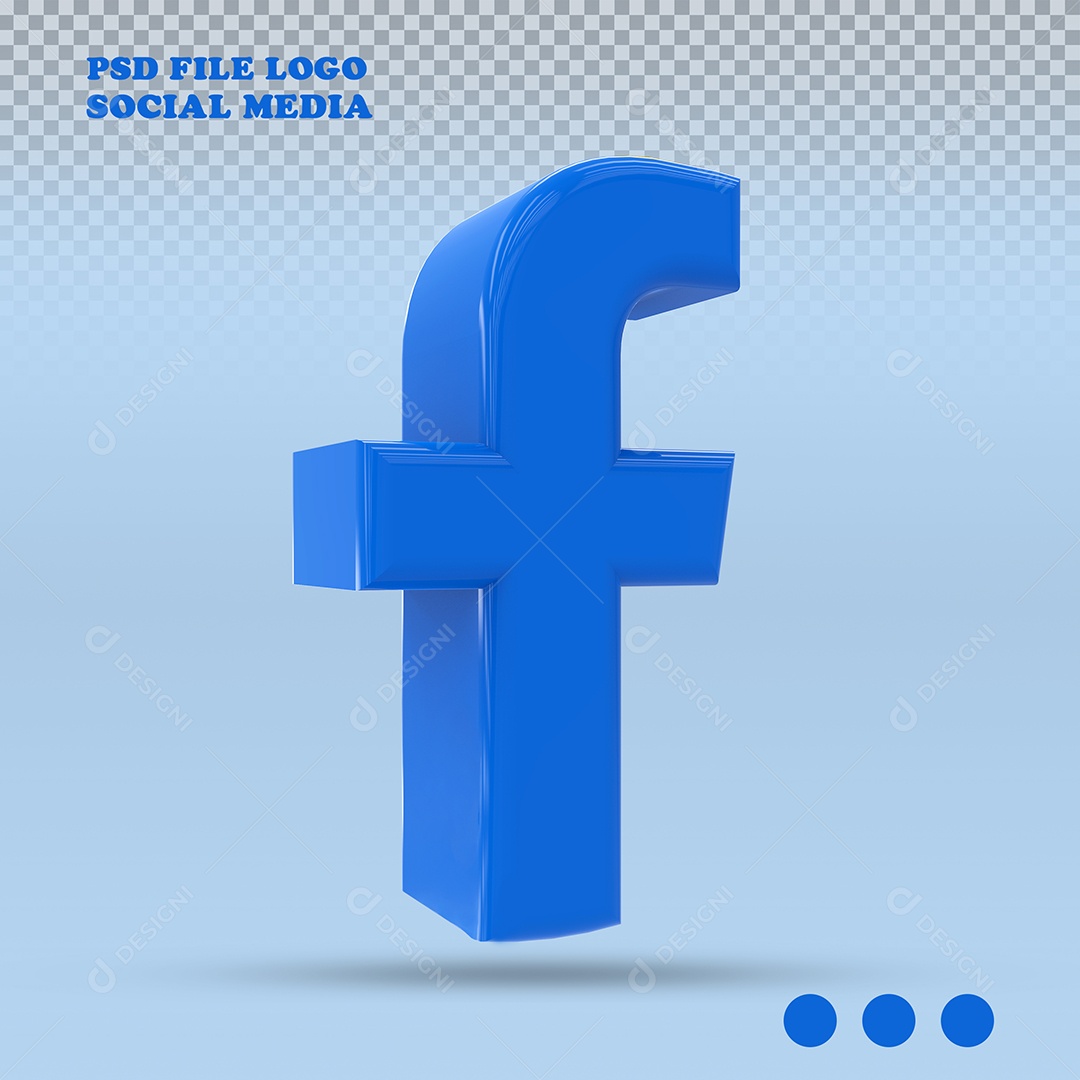 Facebook Ícone 3D Para Composição PSD