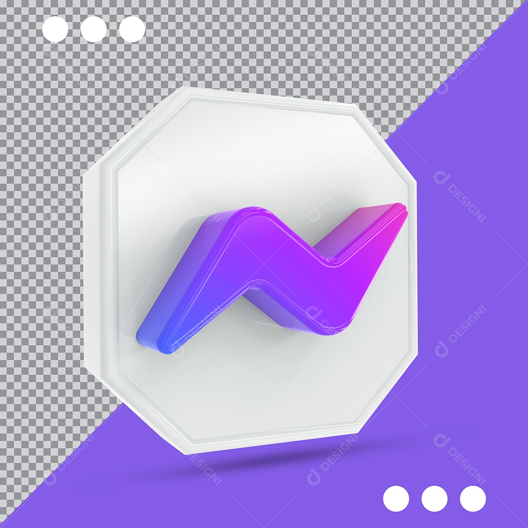 Messenger 3D Element For Composition PSD