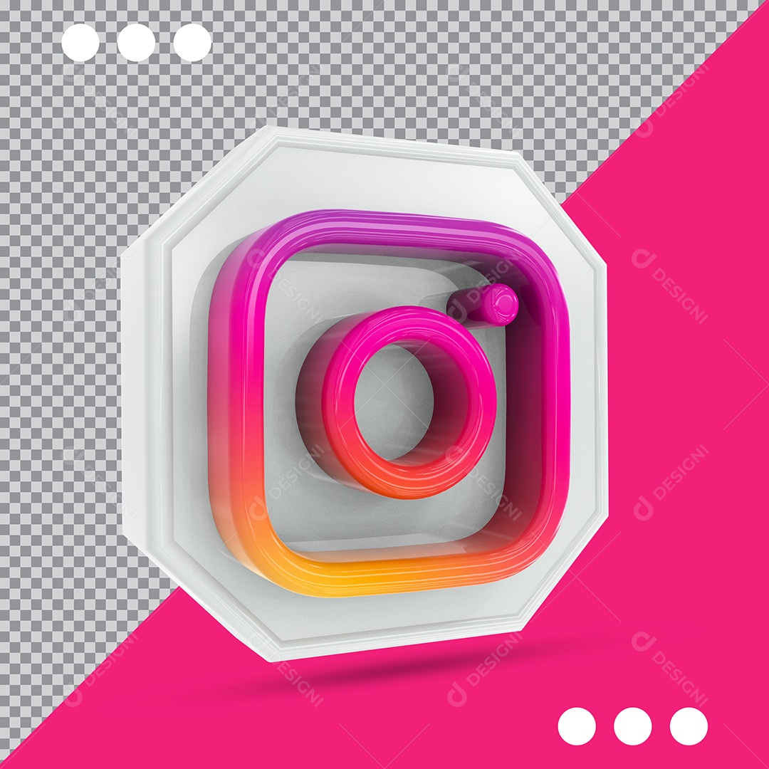 Instagram Elemento 3D Para Composição PSD